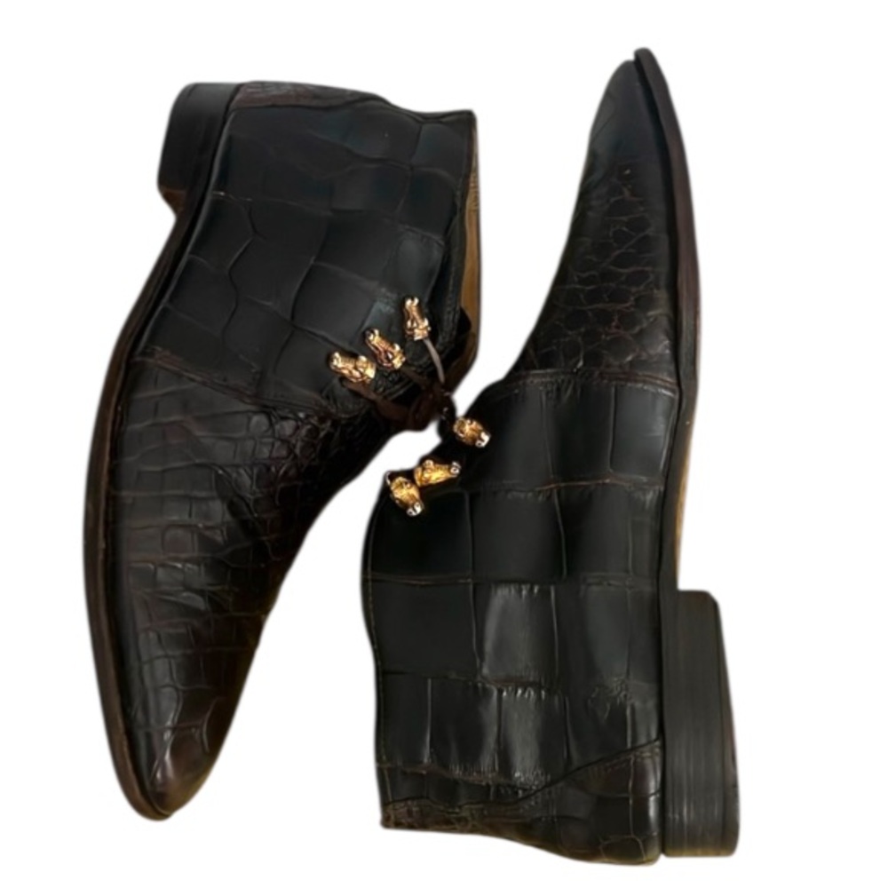 Authentic David Eden vintage designer crocodile leather dress shoes sz mens 11 - Picture 8 of 13